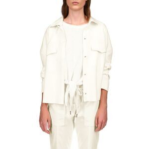 Sanctuary Tori Faux Suede Shacket (Off-White) Women's Clothing Size M